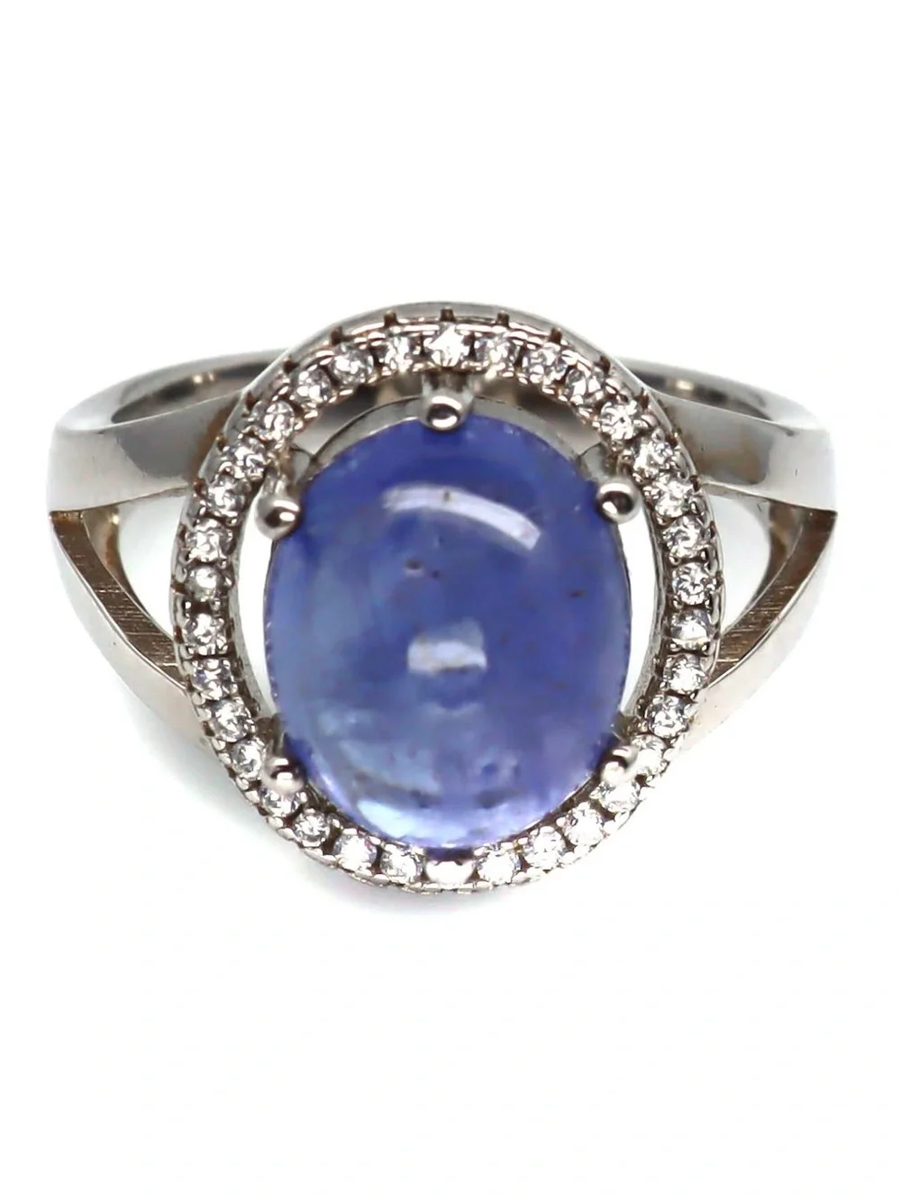 Enchanting 11x9mm Natural Blue Tanzanite 4.5CT Ring 925 Sterling Silver Size 7
